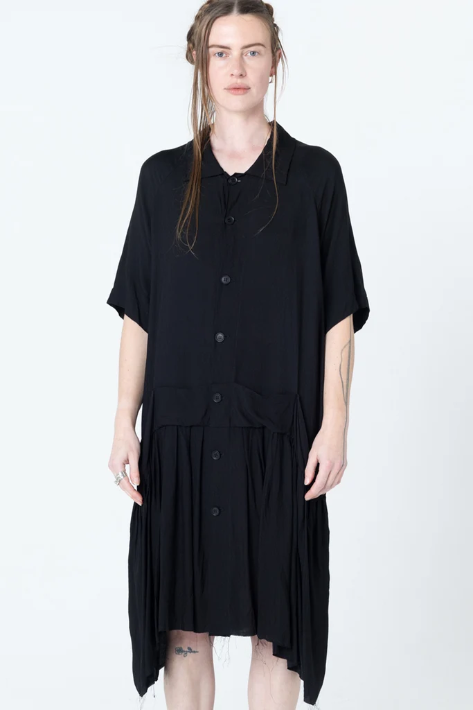 Company Of Strangers Salon Dress - Black Seersucker