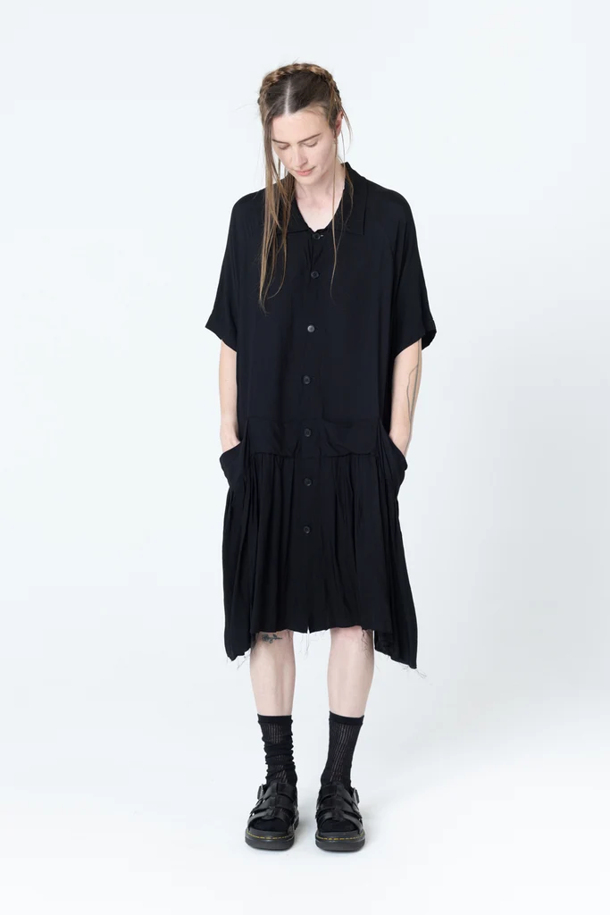 Company Of Strangers Salon Dress - Black Seersucker