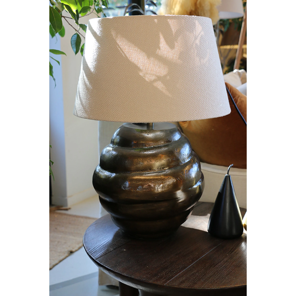 CC Interiors Flax Weave 41cm Tapered Drum Lampshade
