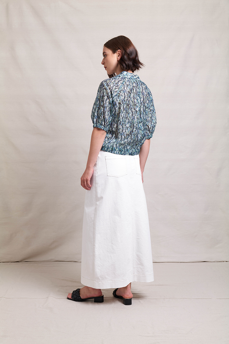 Neris Bow River Blouse - Tranquil