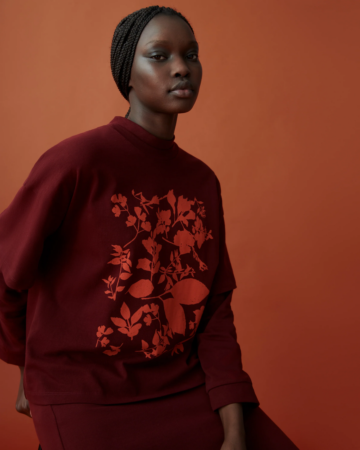 Kowtow Stencil Tee - Maroon
