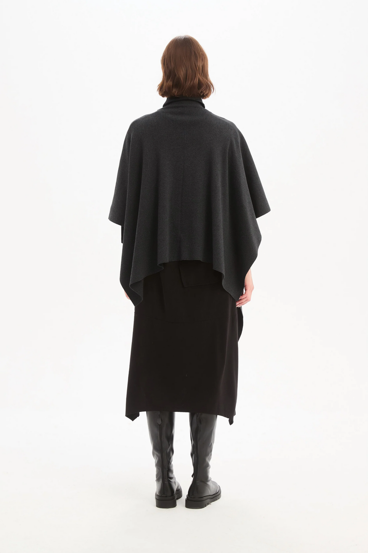 Tirelli Crossover Wrap Knit - Charcoal