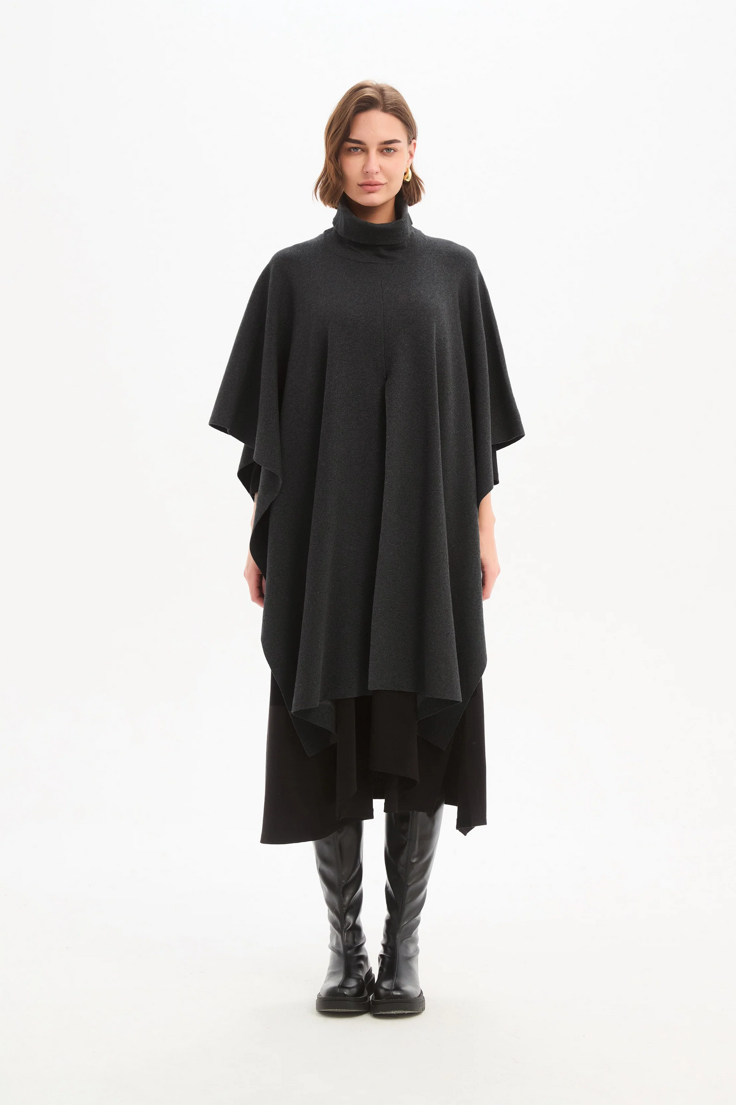 Tirelli Crossover Wrap Knit - Charcoal