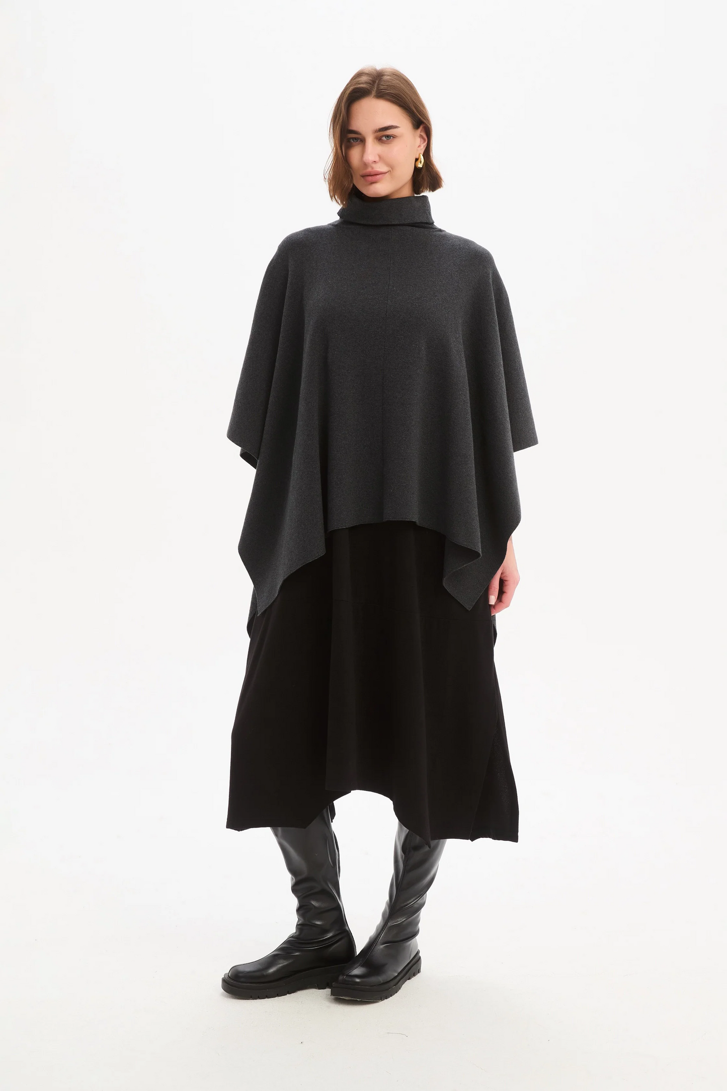 Tirelli Crossover Wrap Knit - Charcoal