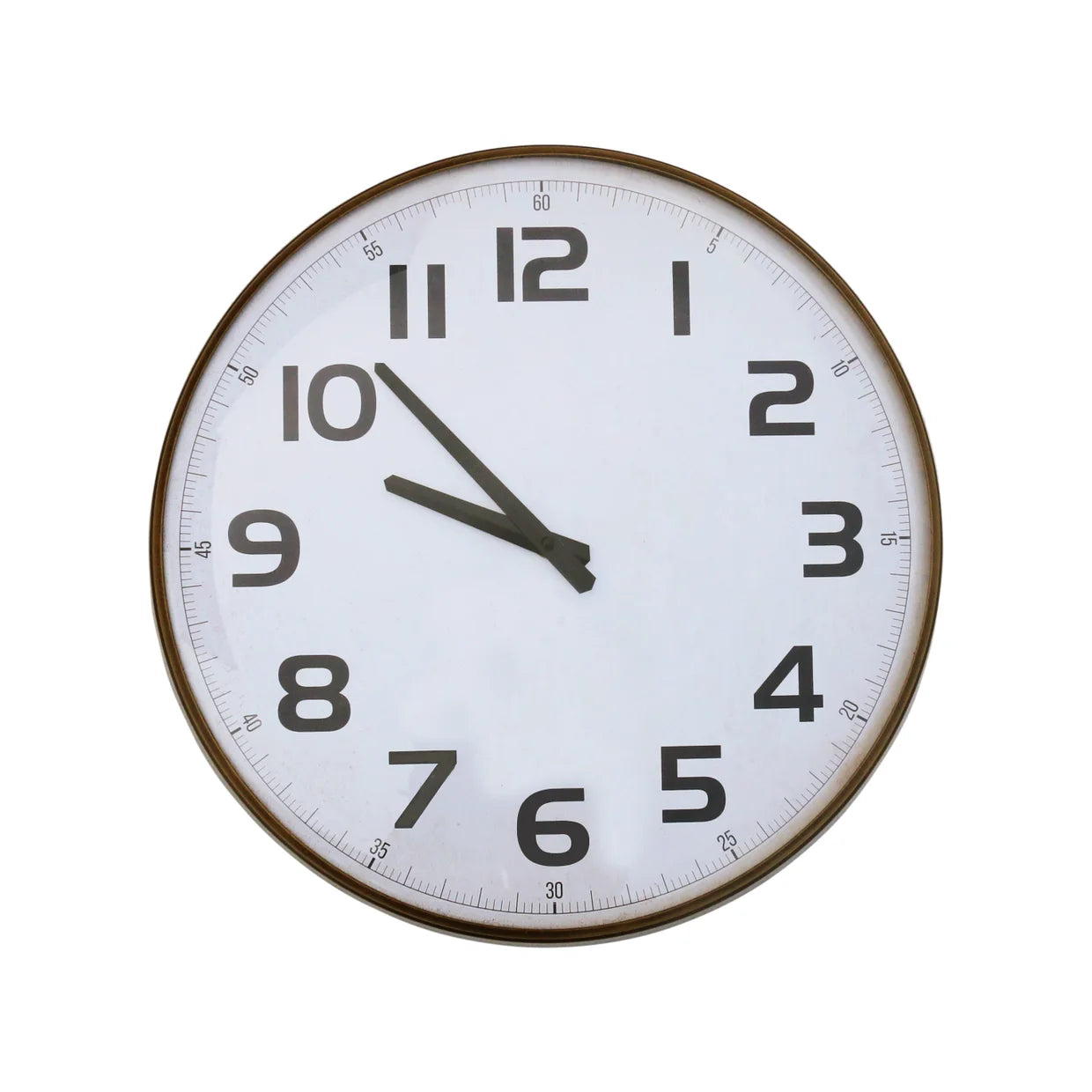 CC Interiors Iron Wall Clock in Antique Brass Finish