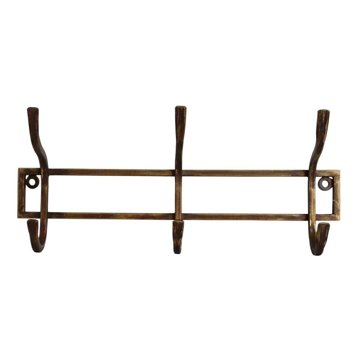 CC Interiors Iron 3 Hook - Antique Brass Finish
