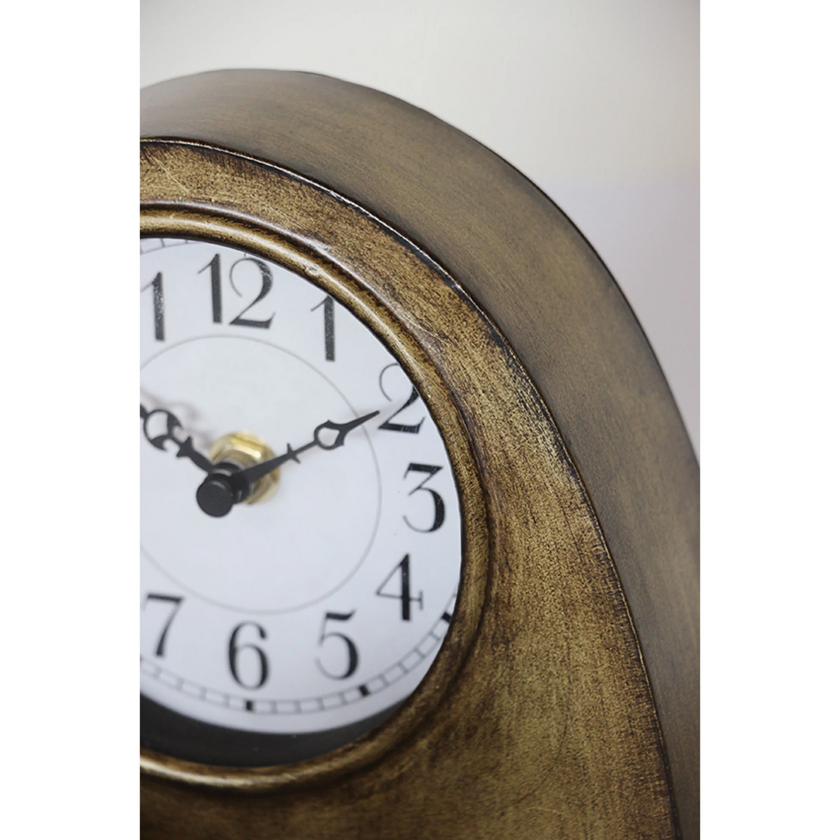 CC Interiors Arched Mantle Clock in Antique Brass Finish