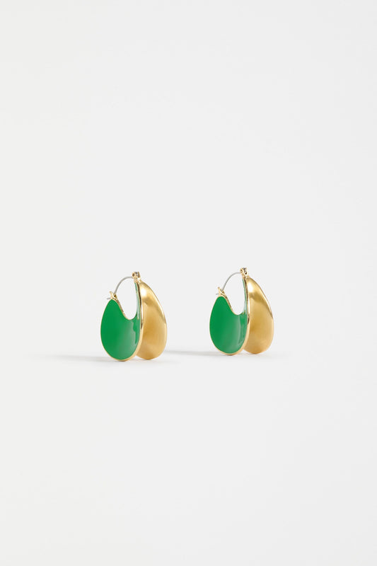 Elk Apenn Large Hoop Earring - Vine Green