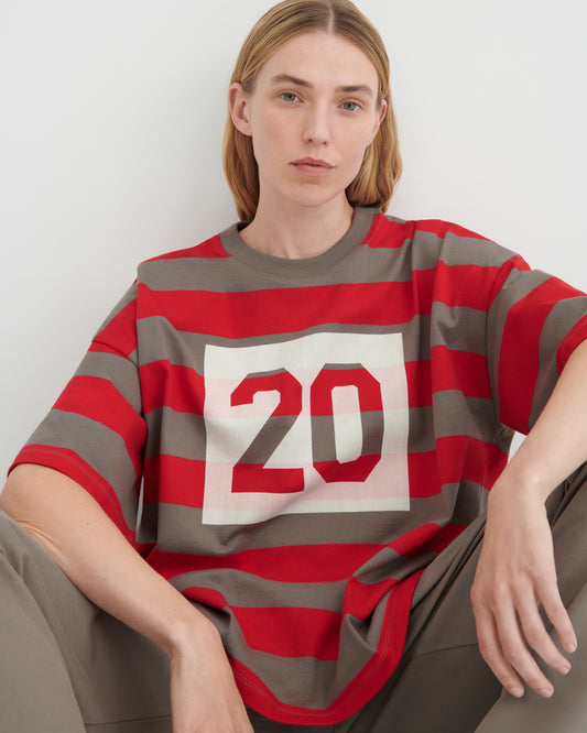 Kowtow Twenty Tee - Poppy Stripe