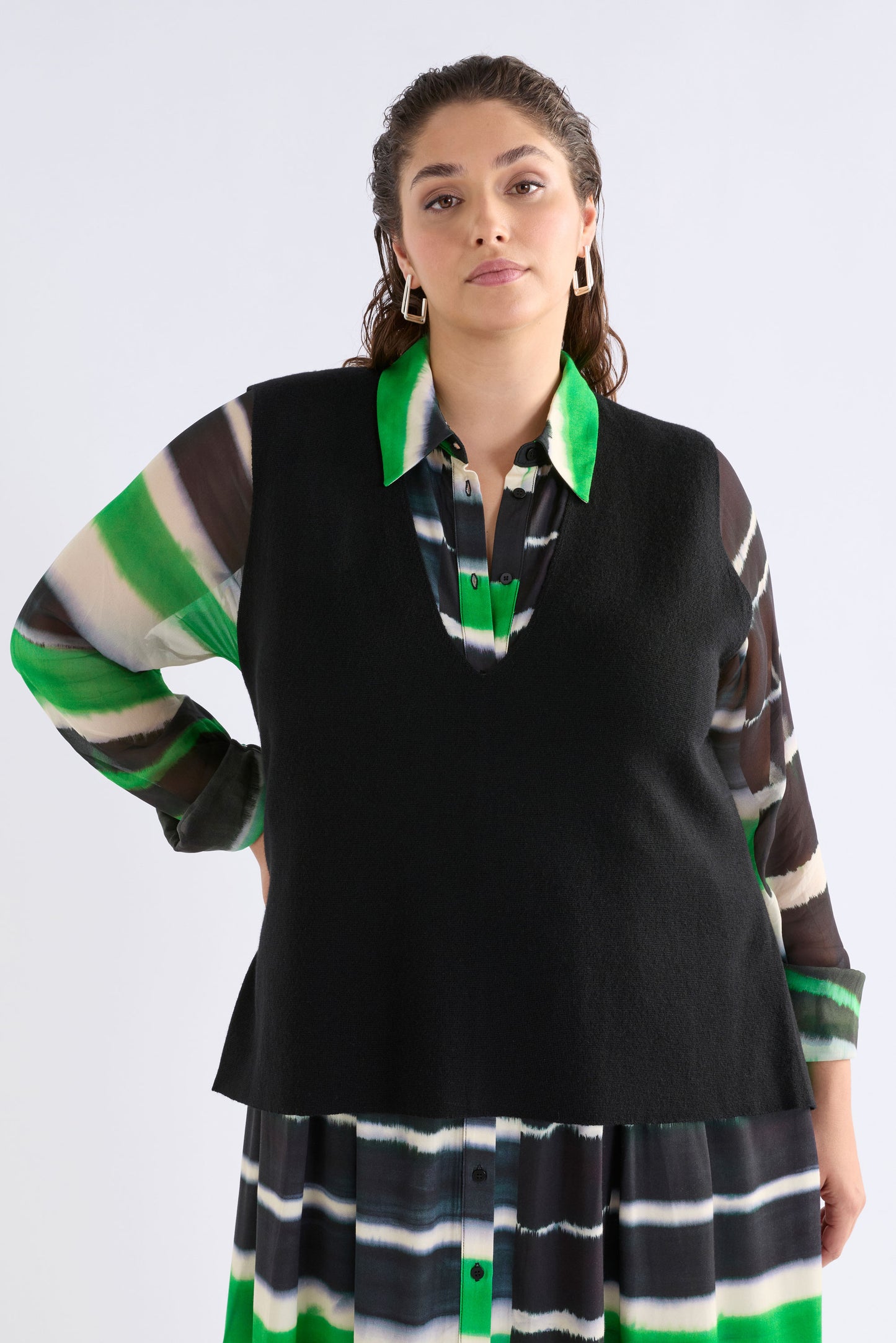 Elk Alin Knit Vest - Black