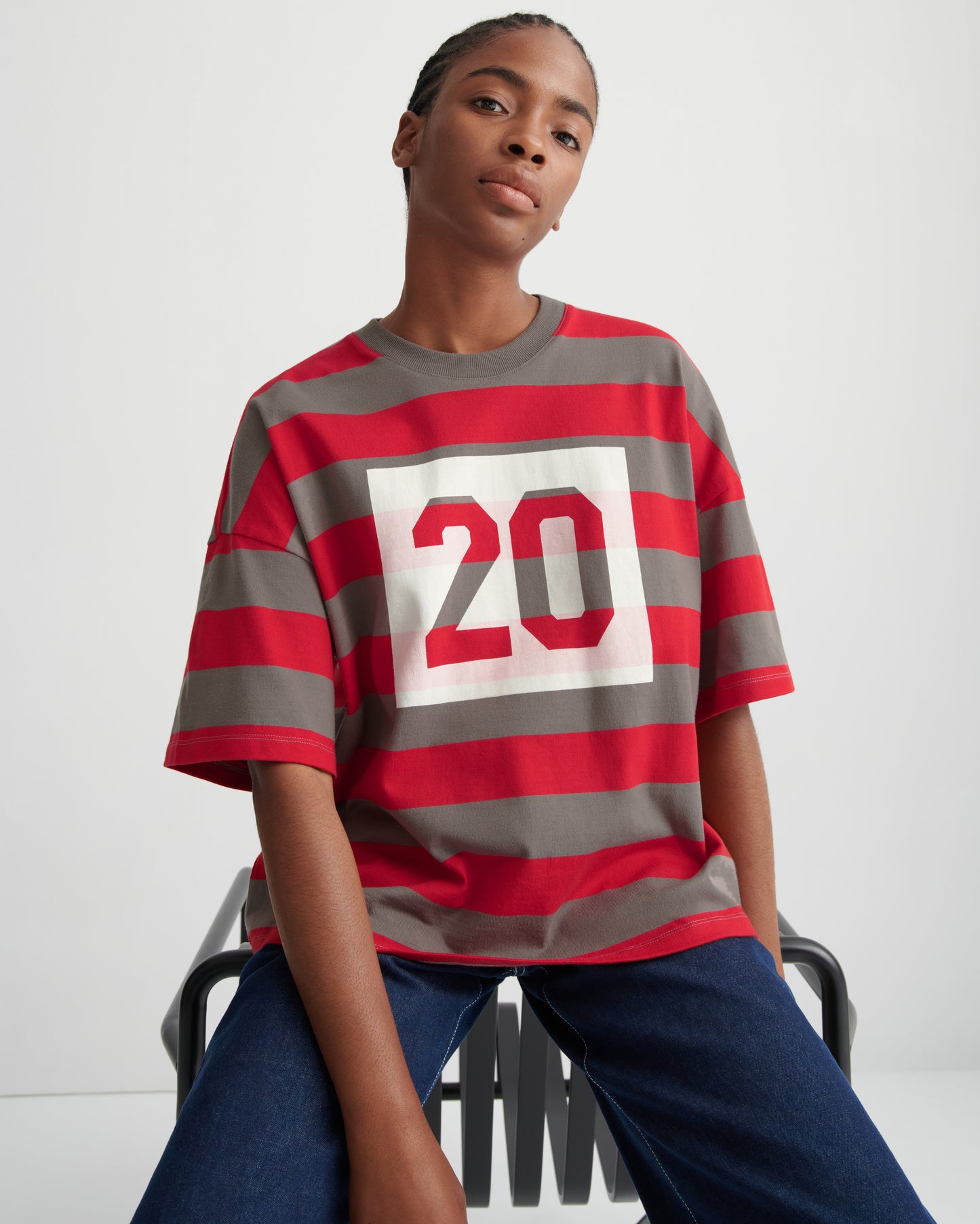 Kowtow Twenty Tee - Poppy Stripe
