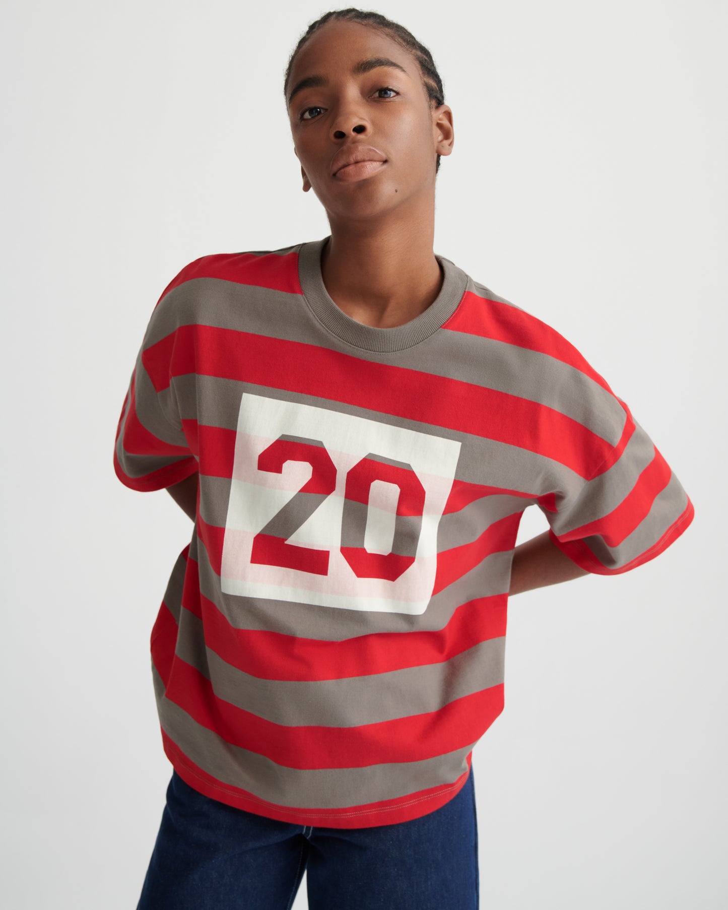 Kowtow Twenty Tee - Poppy Stripe