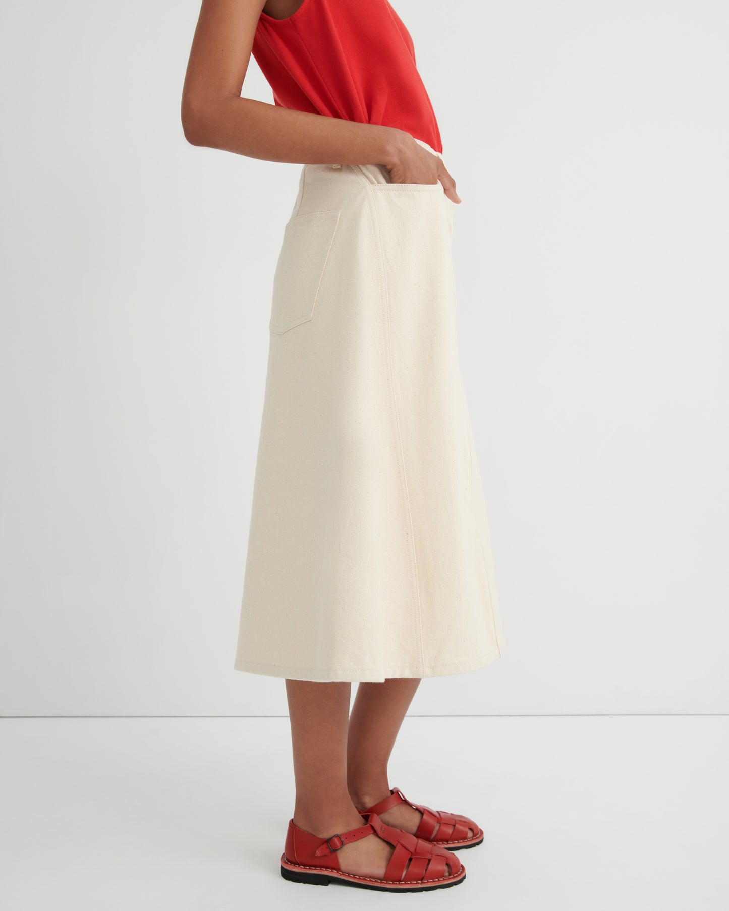 Kowtow Jubilee Skirt - Ecru Denim