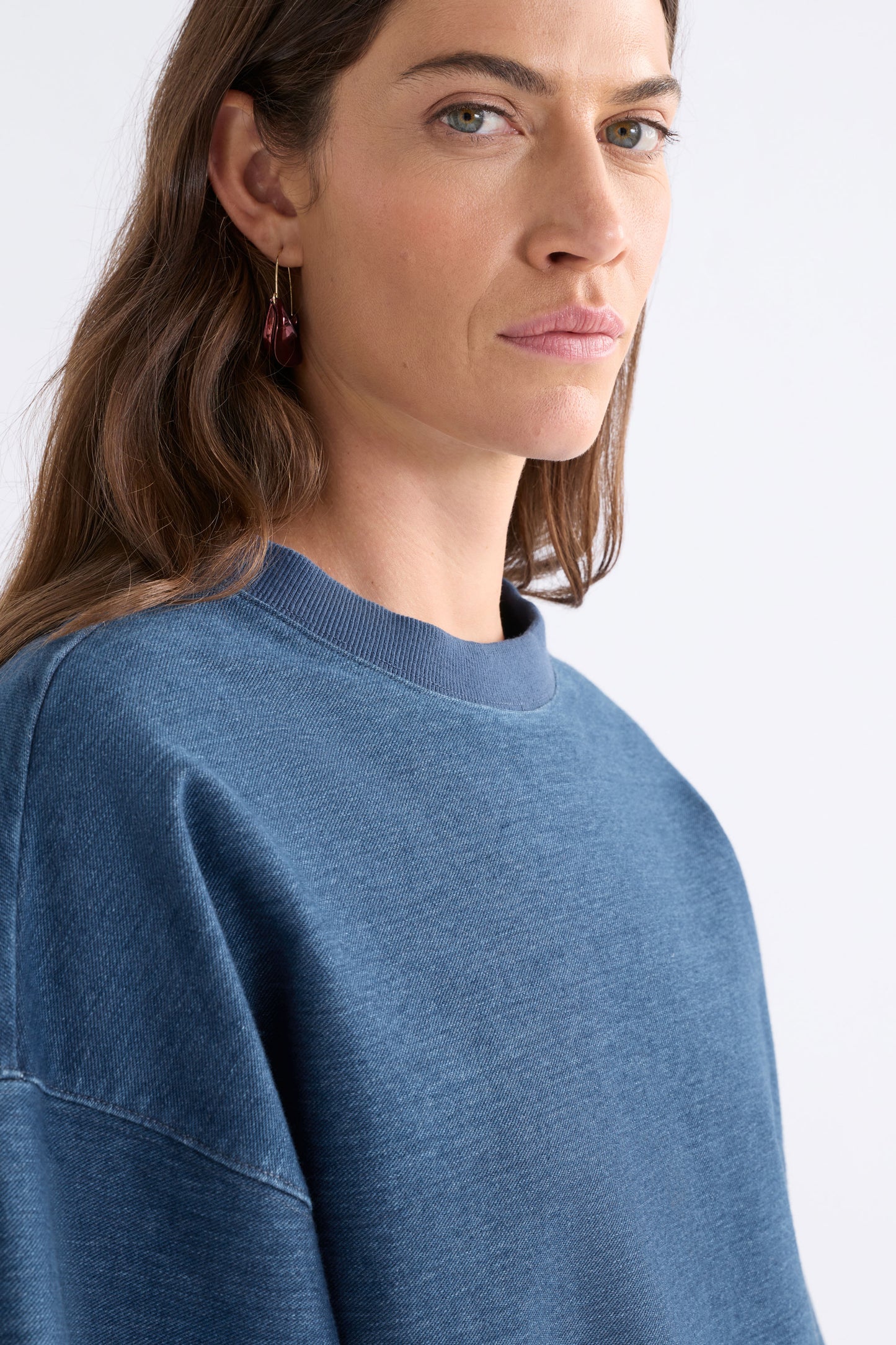 Elk Enfeld Tee - Mid Blue Wash