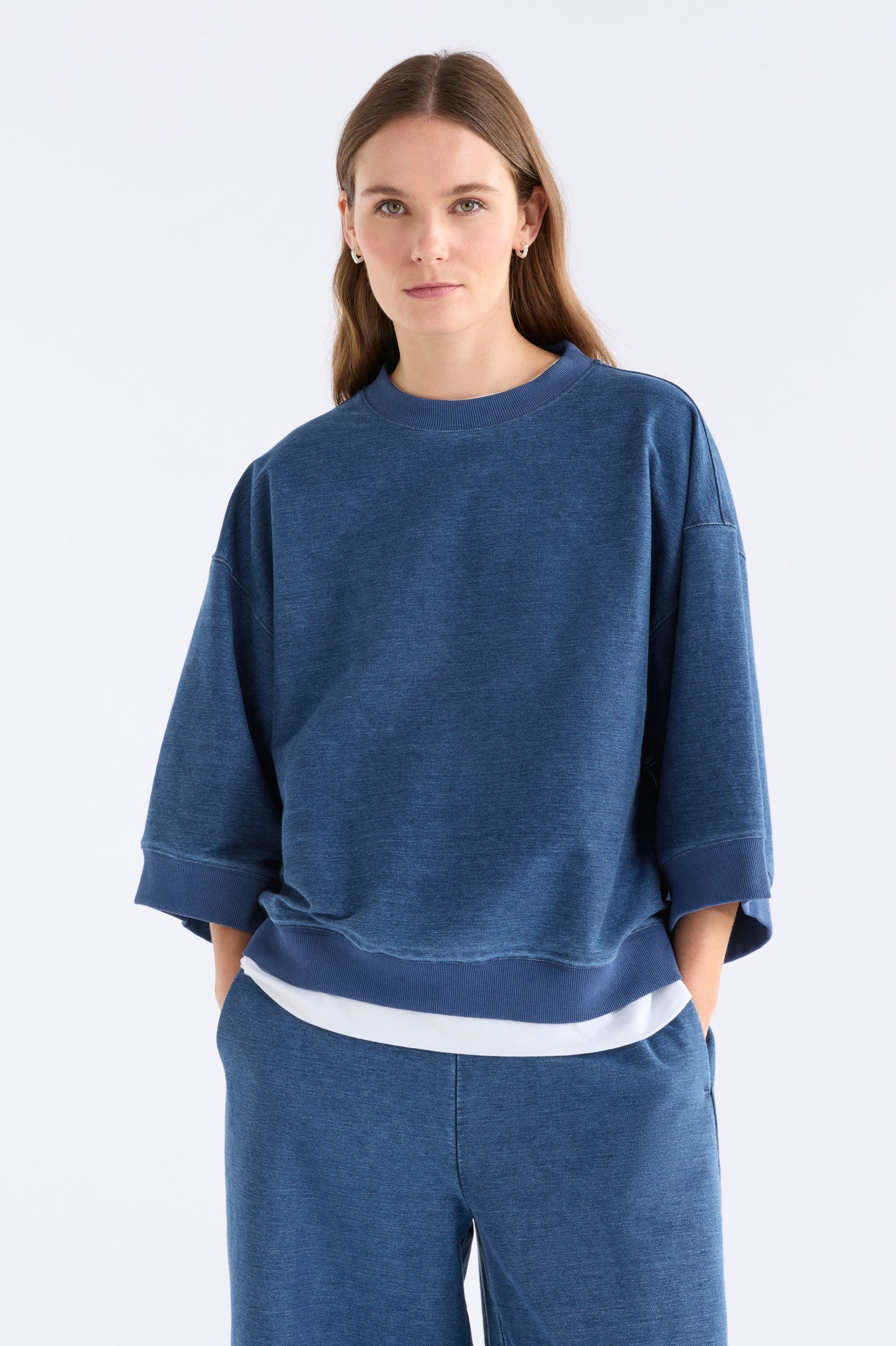Elk Enfeld Tee - Mid Blue Wash