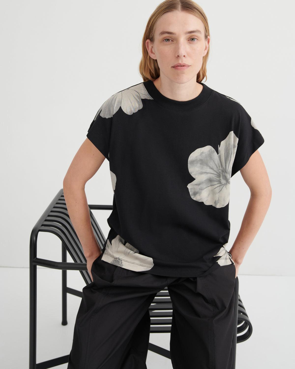 Kowtow Geometry Tee - Monochrome Floral