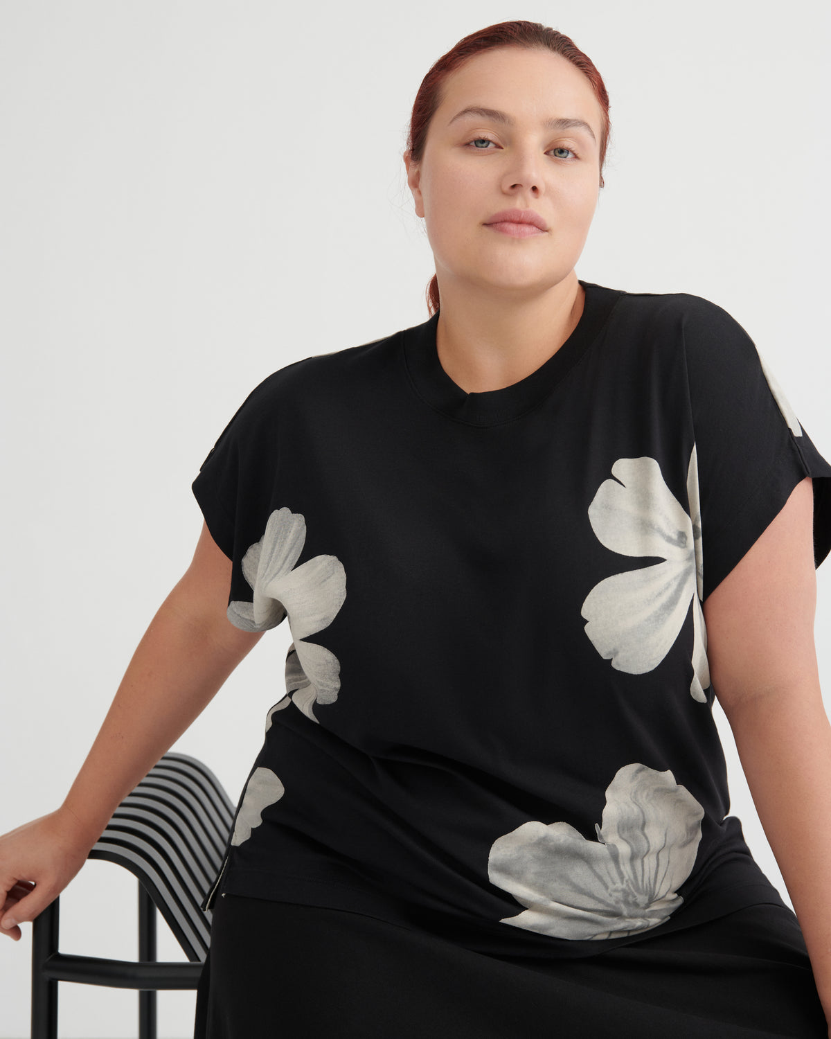 Kowtow Geometry Tee - Monochrome Floral