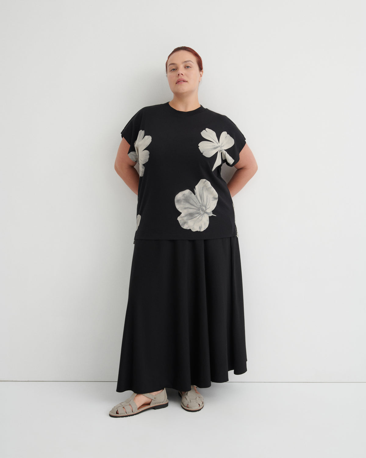 Kowtow Geometry Tee - Monochrome Floral
