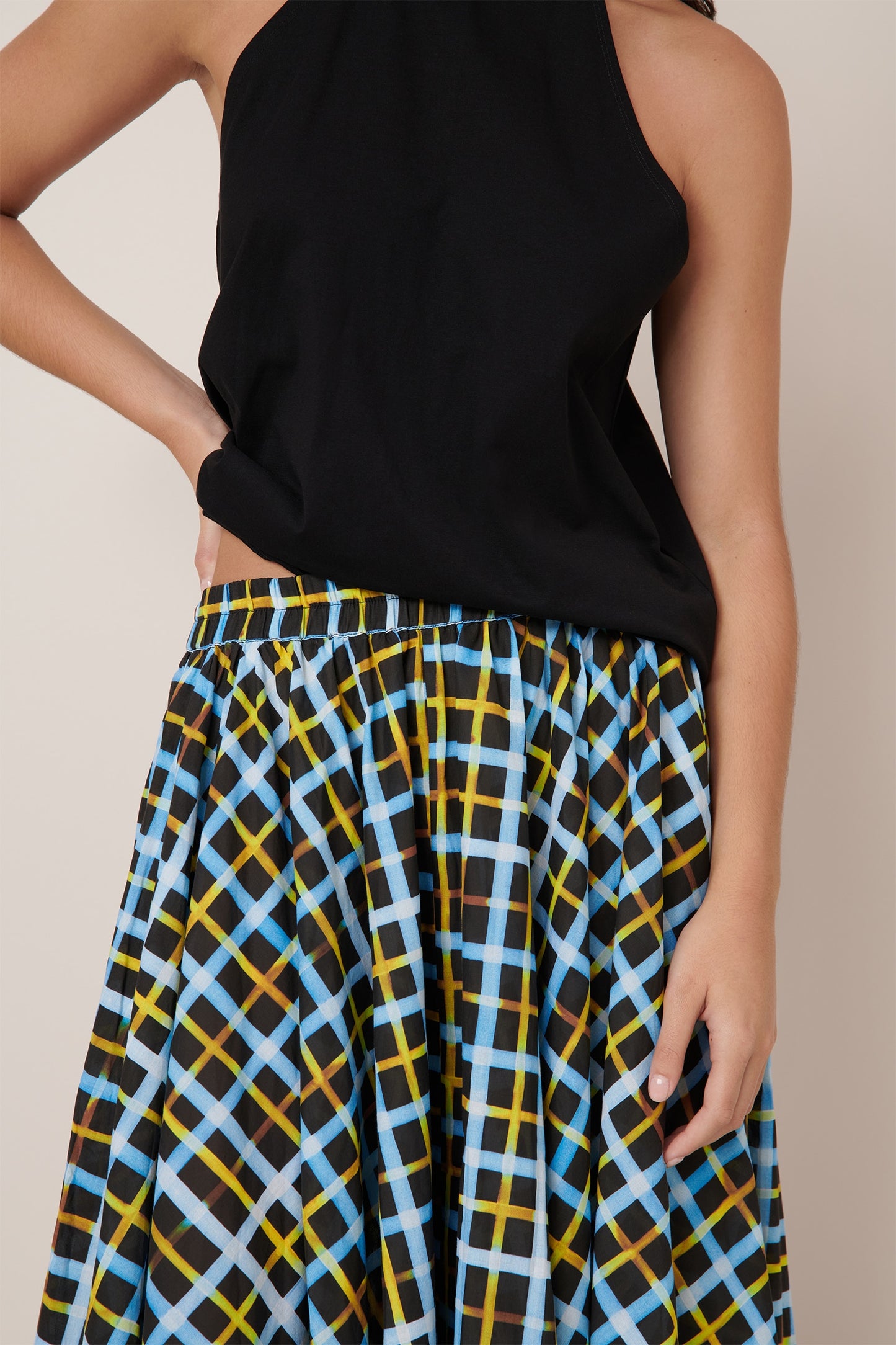 Kowtow Motion Skirt - Neon Tartan