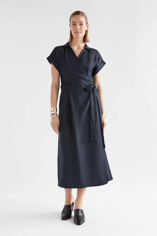 Elk Minnen Wrap Dress - Space Blue