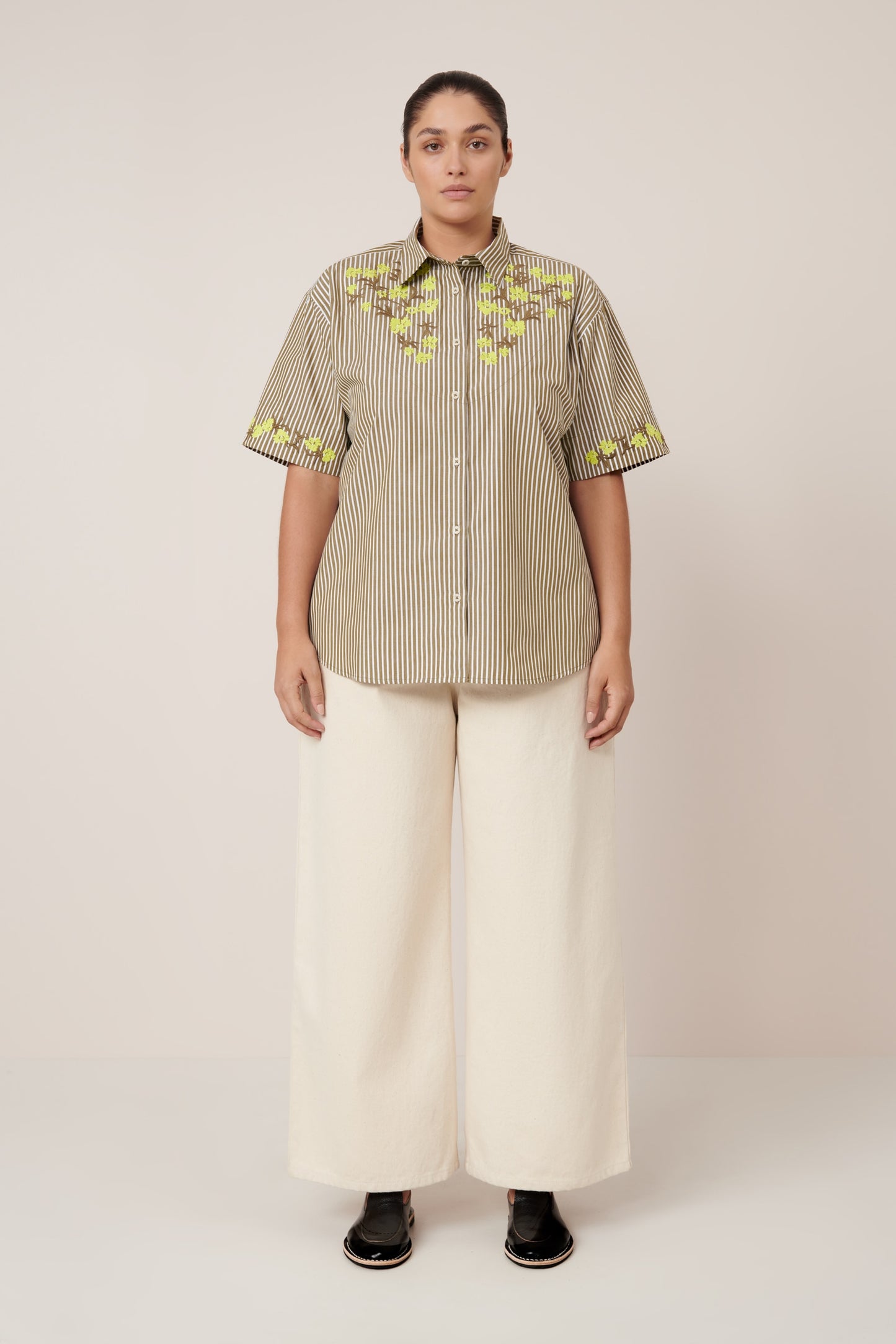 Kowtow Wildflower Shirt - Treetop Stripe