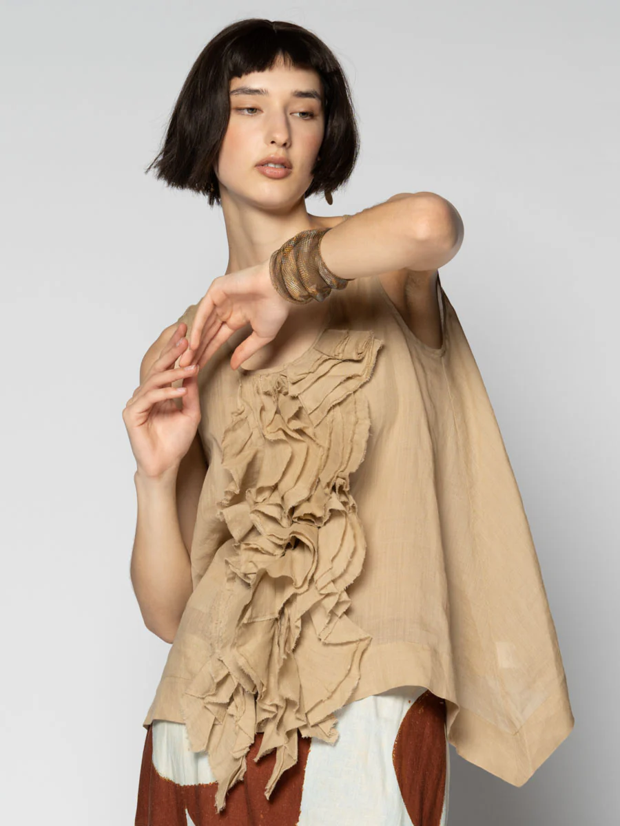 Dogstar Sumi Frill Top - Wheat