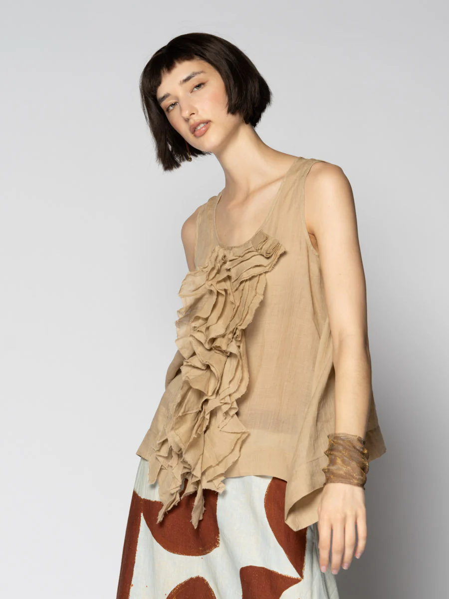 Dogstar Sumi Frill Top - Wheat