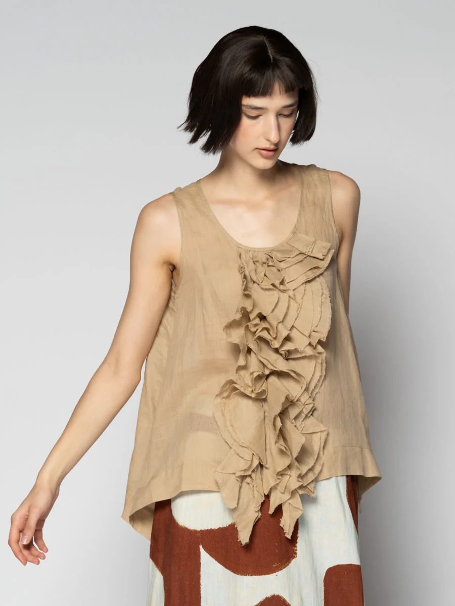 Dogstar Sumi Frill Top - Wheat