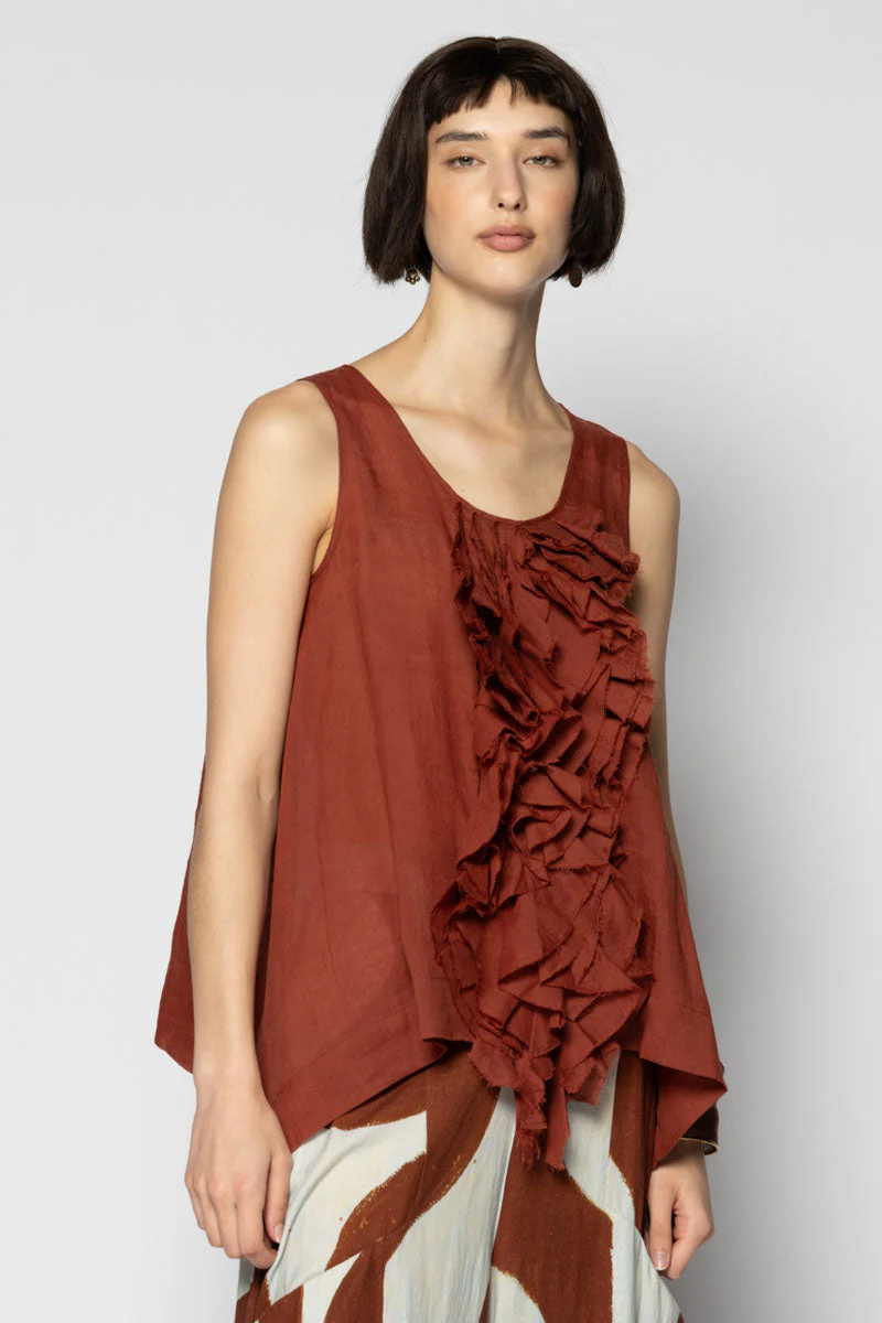 Dogstar Sumi Frill Top - Copper
