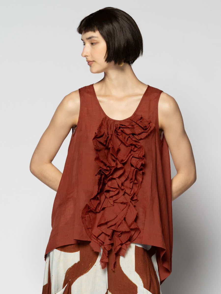Dogstar Sumi Frill Top - Copper