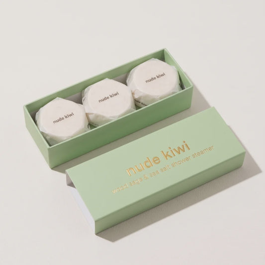 Nude Kiwi Shower Steamer 3pk - Wood Sage & Sea Salt